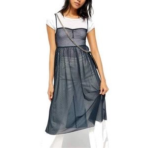 Free People Madeline Slip Dress Polka Dot Sheer